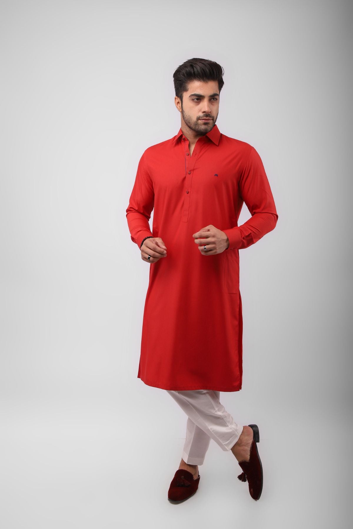 Basic Kurta Pyjama - Blunt Red