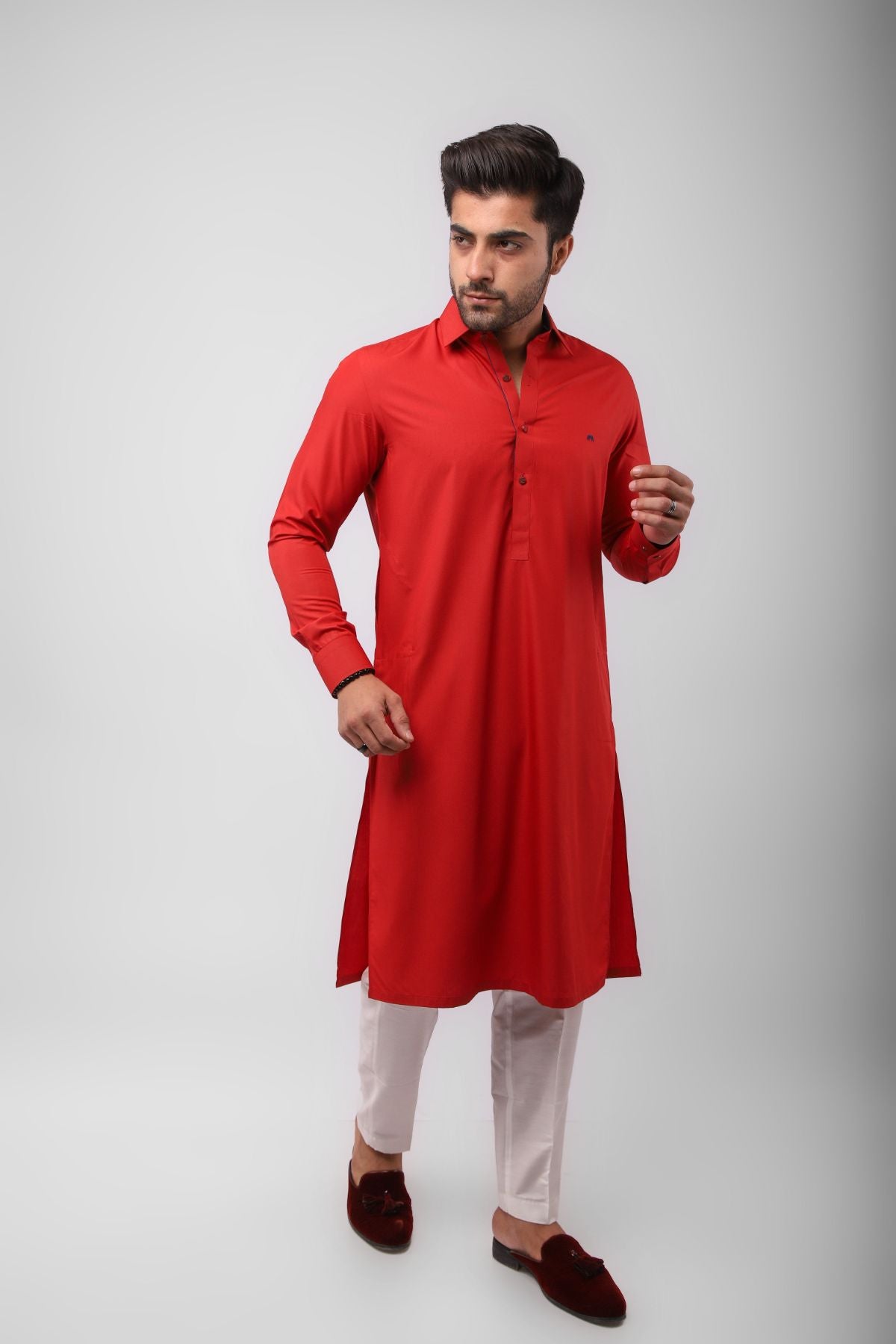 Basic Kurta Pyjama - Blunt Red