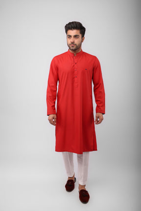 Basic Kurta Pyjama - Blunt Red