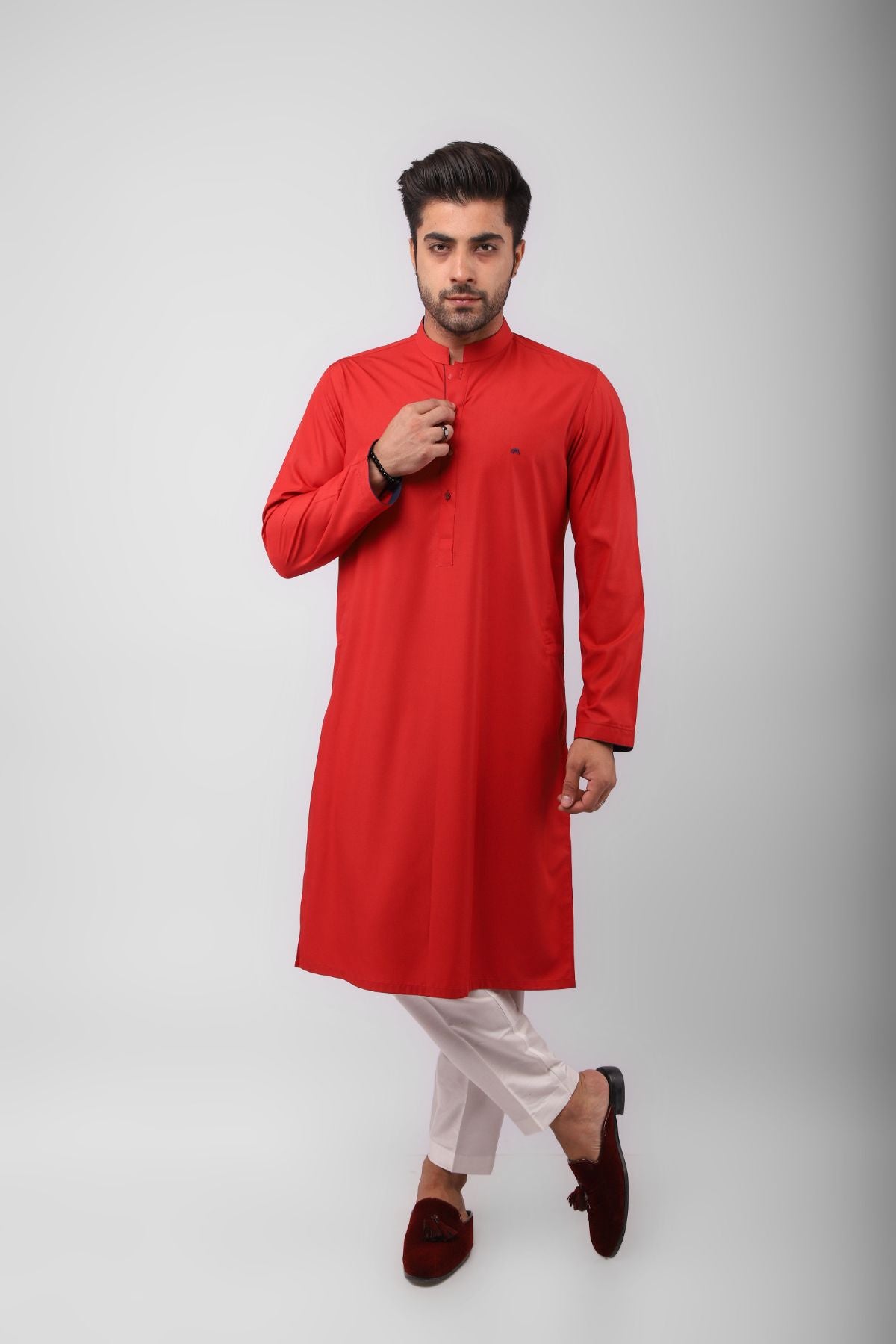 Basic Kurta Pyjama - Blunt Red