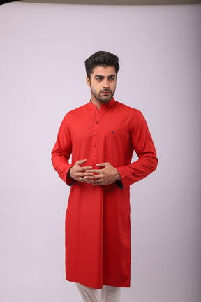 Basic Kurta Pyjama - Blunt Red