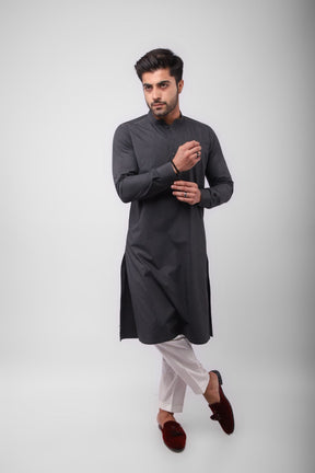 Basic Kurta Pyjama - Cement Grey