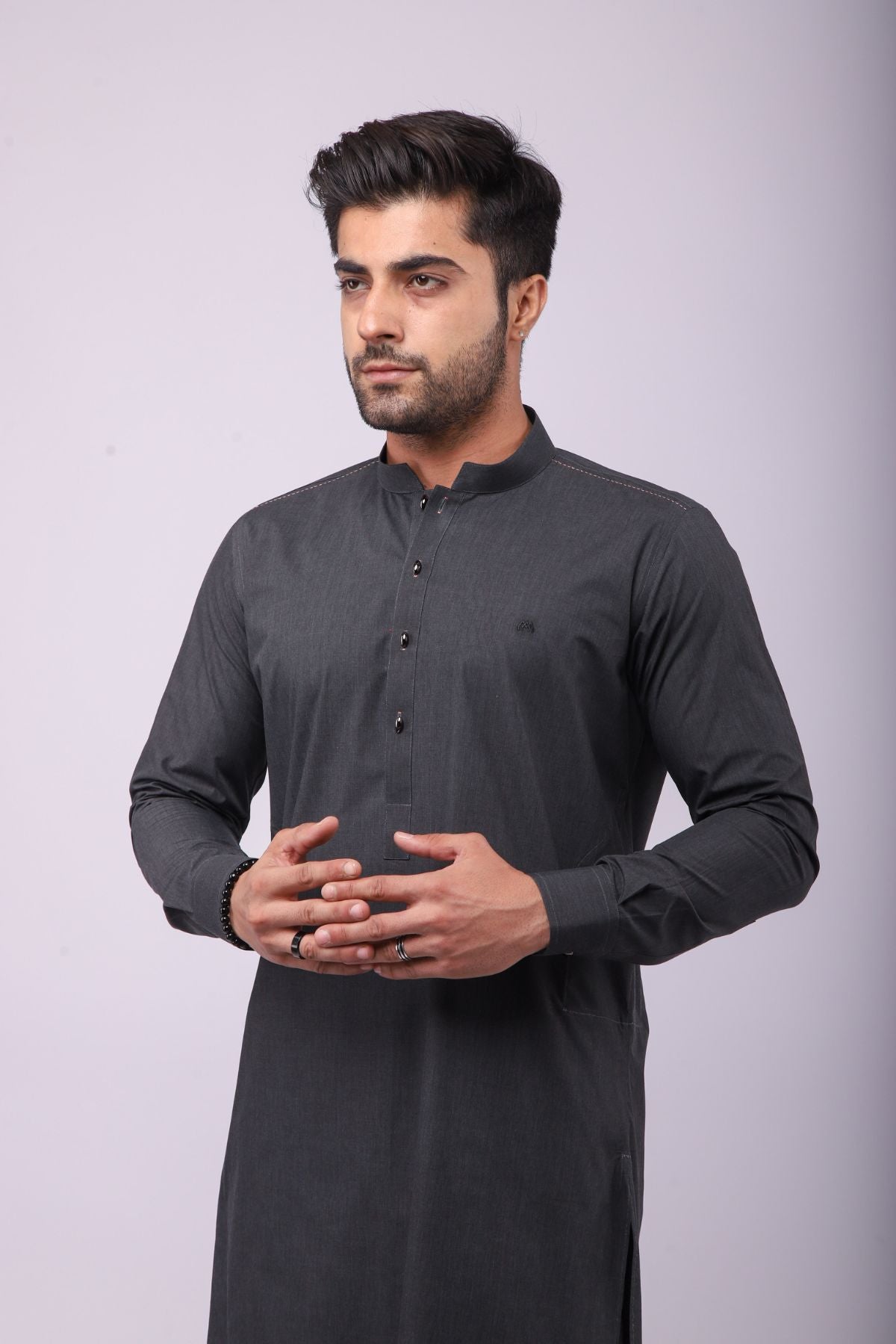 Basic Kurta Pyjama - Cement Grey